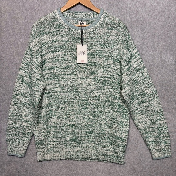 BDG Urban Outfitters Clark Crew Neck Pullover Sweater-Cotton-Green-Men Medium - Picture 3 of 8
